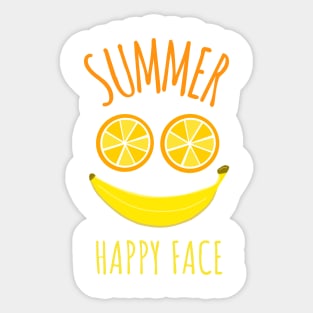 Happy Face, Funny Banana Summertime Sticker